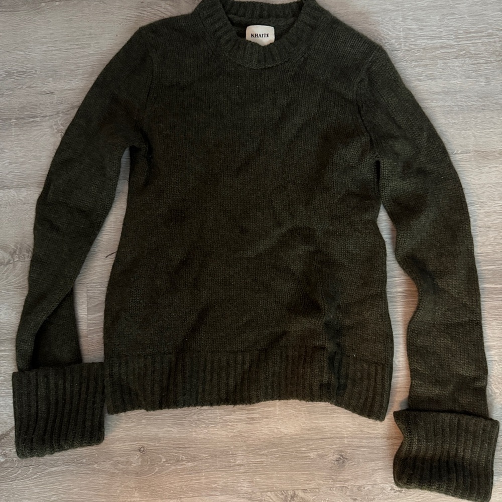 KHAITE Forest Green Knit cashmere Sweater
